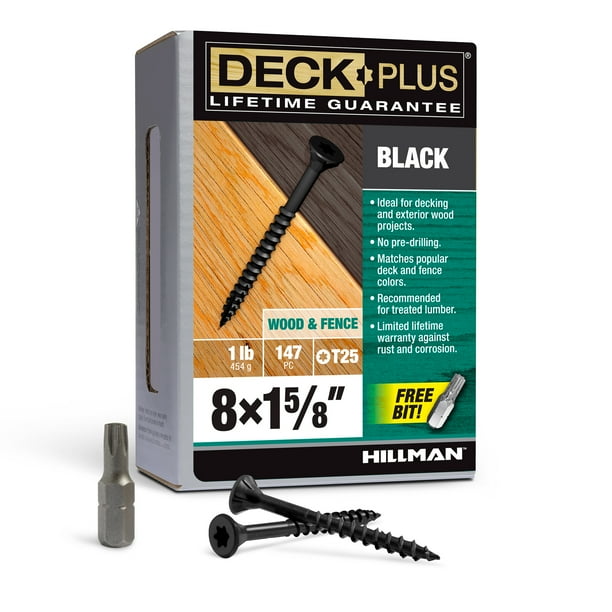 Deck Plus 5022046 No.8 x 1.625 in Pack of 1700 Star Flat Head Exterior Deck Screws Deck Plus 5022046 No.8 x 1.625 in Pack of 1700 Star Flat Head Exterior Deck Screws